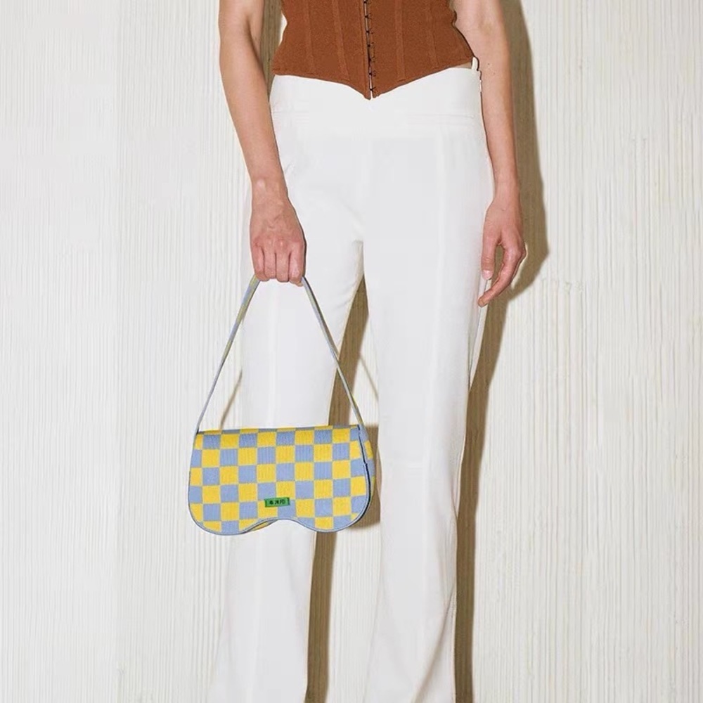 JW PEI Becci Knitted Shoulder Bag - Ice & Yellow - Picture 4 of 4